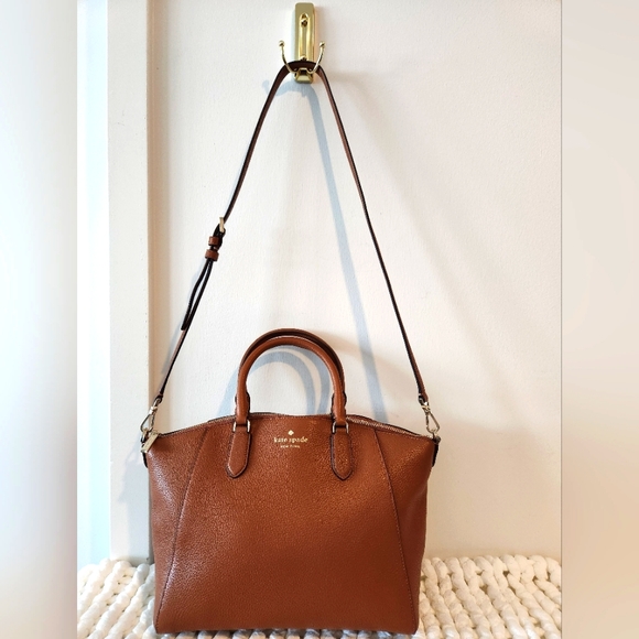 Medium sized, Pebble leather,Kate Spade Caramel Satchel - Picture 2 of 10